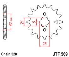 Звезда ведущая JT 520 x 15 квадроцикл ATV Yamaha YFA125 Breeze