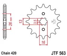 Звезда ведущая JT 420 x 13 Suzuki, Yamaha, Kawasaki